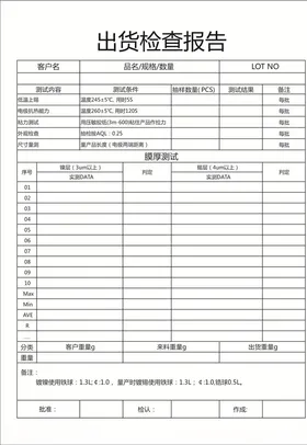 出货检查报告