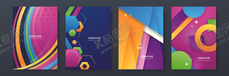 编号：94237410312136377619【酷图网】源文件下载-多彩几何图案创意背景图