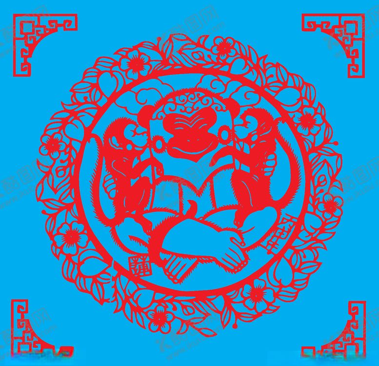 编号：40539909192226297233【酷图网】源文件下载-猴子剪纸
