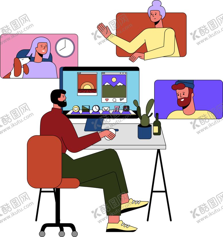 编号：93363202121422535772【酷图网】源文件下载-人物场景插画