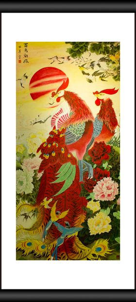 百鸟朝凤中国神话传说王装饰