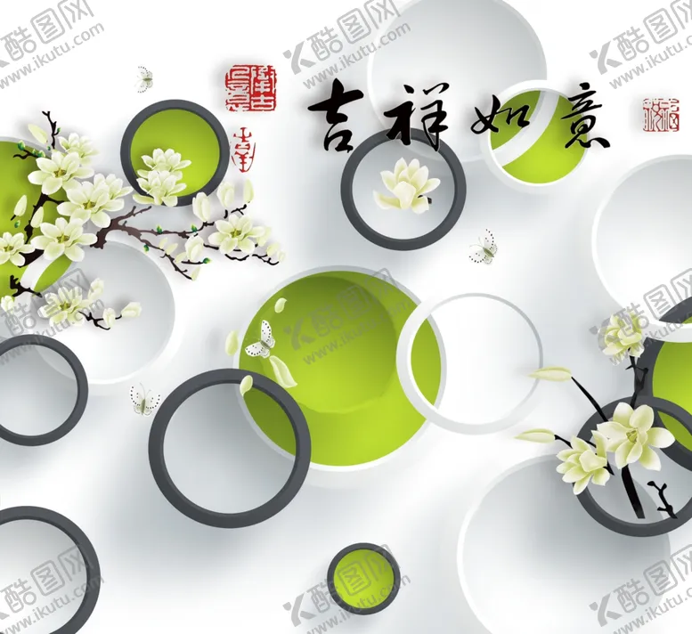 编号：41335406270850357389【酷图网】源文件下载-3d背景墙立体空间素材中式