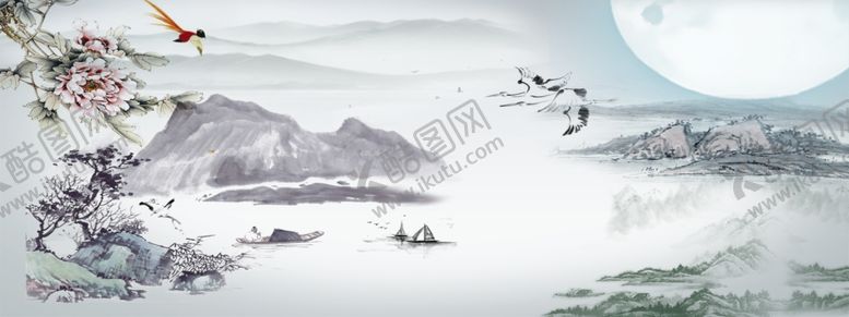 编号：79026312070226104937【酷图网】源文件下载-水墨山水素材图片