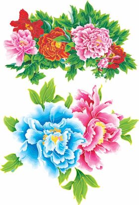 花矢量牡丹海报牡丹元素牡丹分层国画
