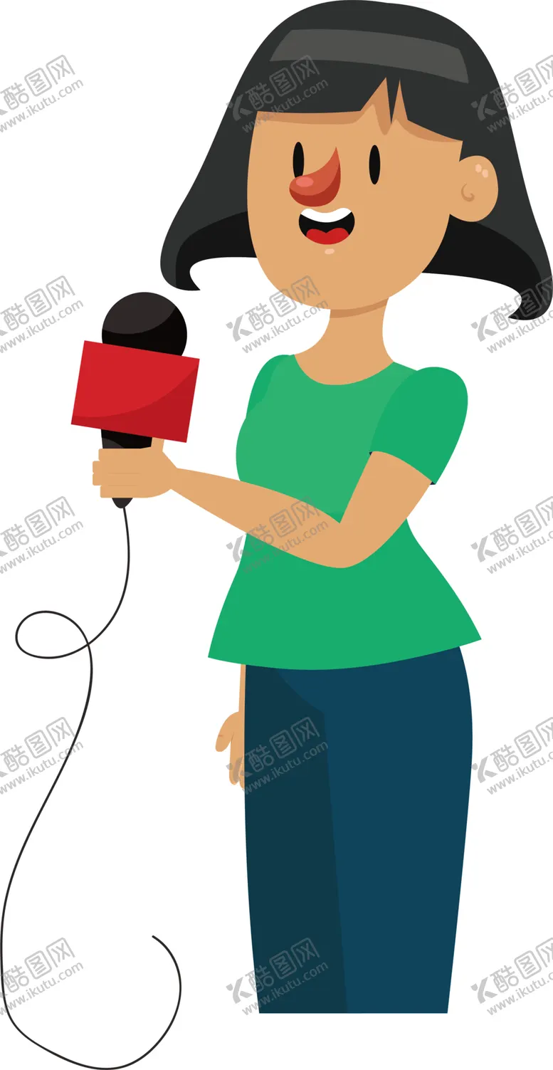 编号：38175002050548502154【酷图网】源文件下载-卡通劳动人物记者