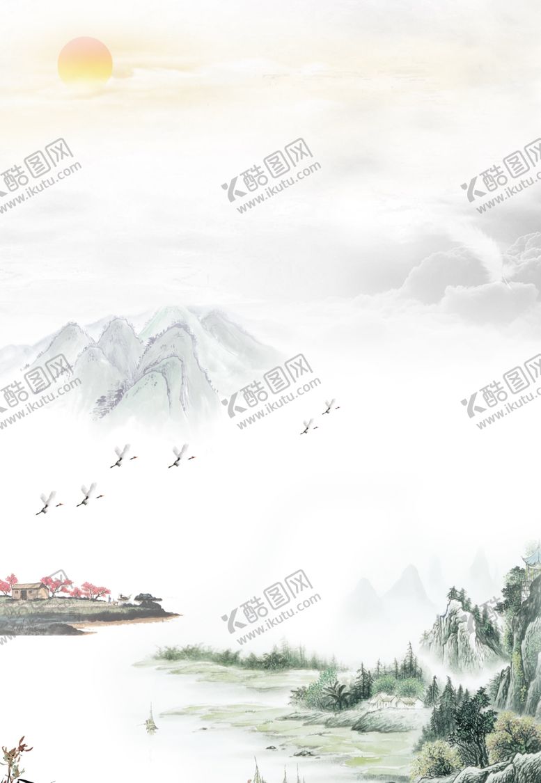 编号：72382310040314324050【酷图网】源文件下载-水墨背景