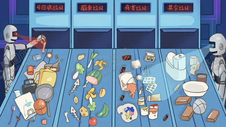 编号：39628509141940565870【酷图网】源文件下载-垃圾分类插画
