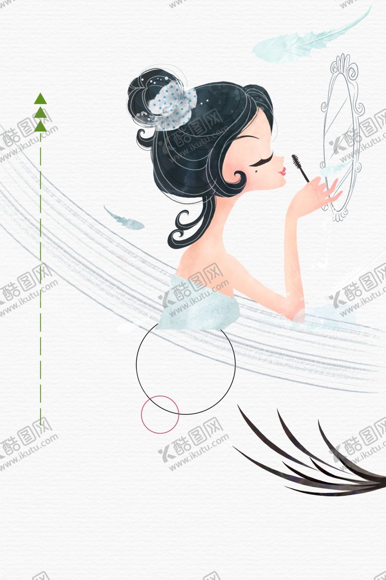 编号：73011710140206384837【酷图网】源文件下载-梳妆打扮插画