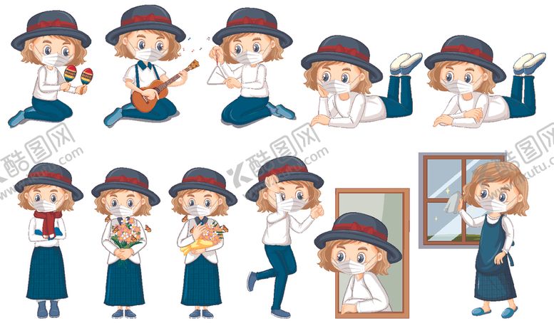 编号：51283910021940284968【酷图网】源文件下载-戴口罩的女孩