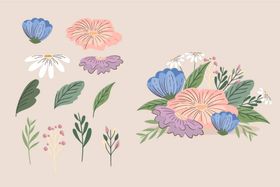 各种花朵手绘