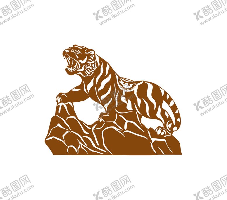 编号：23381501201110009332【酷图网】源文件下载-老虎剪影卡通
