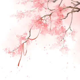 桃花朵元素玫瑰瓣瓣红色瓣