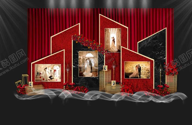 编号：23732009241212027357【酷图网】源文件下载-红黑金婚礼