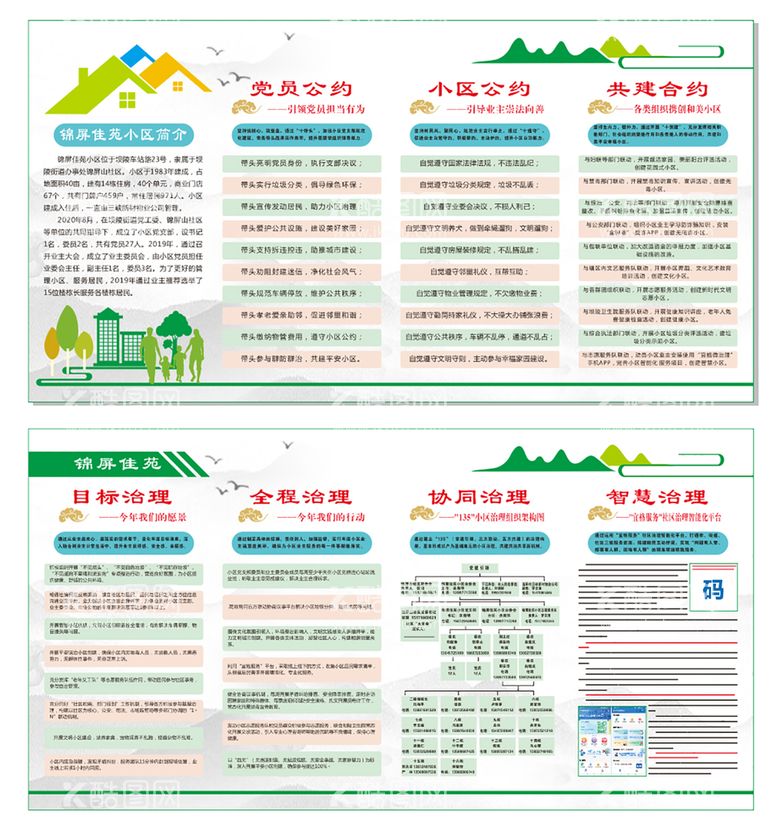 编号：94176611180449302589【酷图网】源文件下载-社区三约四治宣传栏