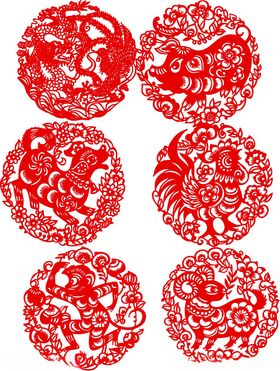 中式传统剪纸图案集合