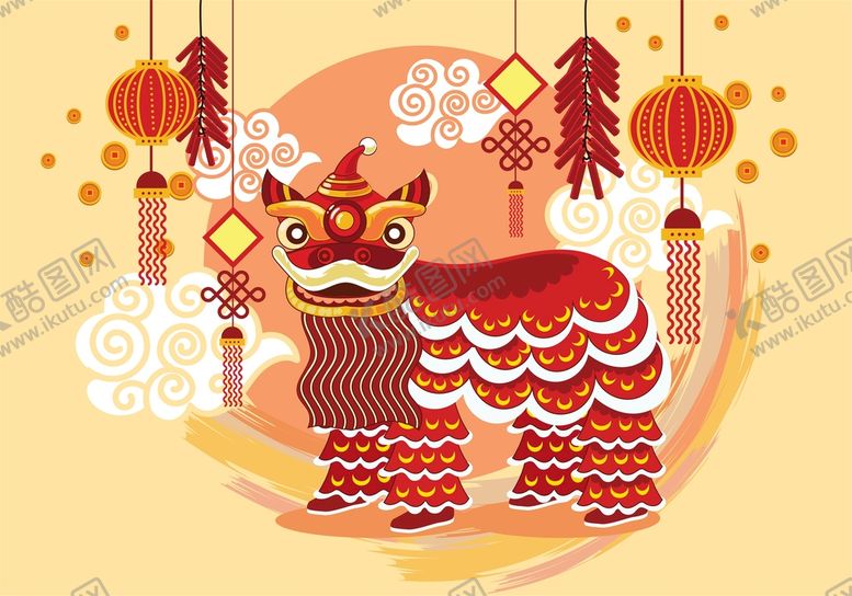 编号：36581010301116341919【酷图网】源文件下载-舞狮插画