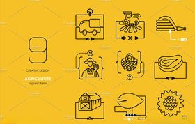 农业货车收割机汽油嘴农民图标