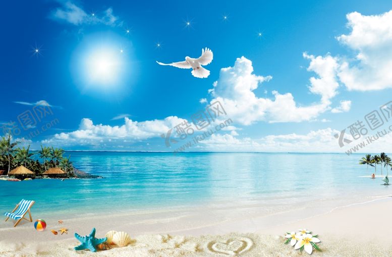 编号：64512410310650507697【酷图网】源文件下载-海边沙滩海星壁纸