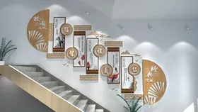 校园文化墙展板模板楼梯学楼梯