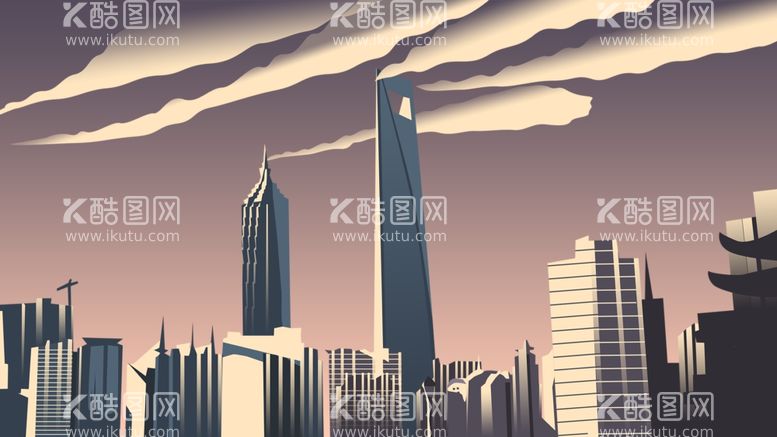 编号：45288111281043242852【酷图网】源文件下载-城市插画建筑