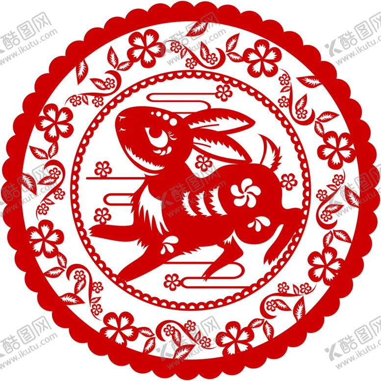 编号：35902609231552429710【酷图网】源文件下载-兔年玻璃门贴 窗花
