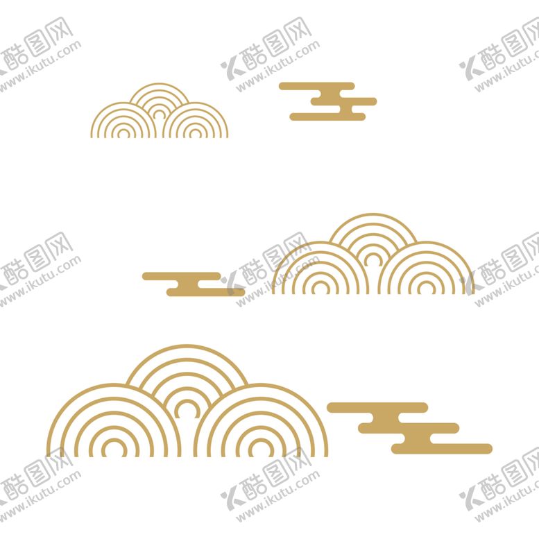 编号：11073704171050477335【酷图网】源文件下载-中国风金色祥云PNG免扣素材
