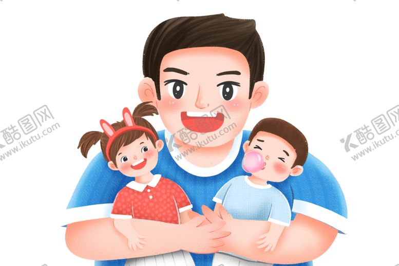 编号：92514107082236126223【酷图网】源文件下载-父亲节卡通亲子插画png素材