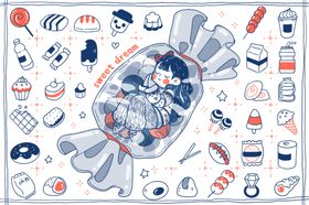 梦幻糖果主题插画图案