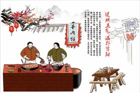 羊肉板面背景墙