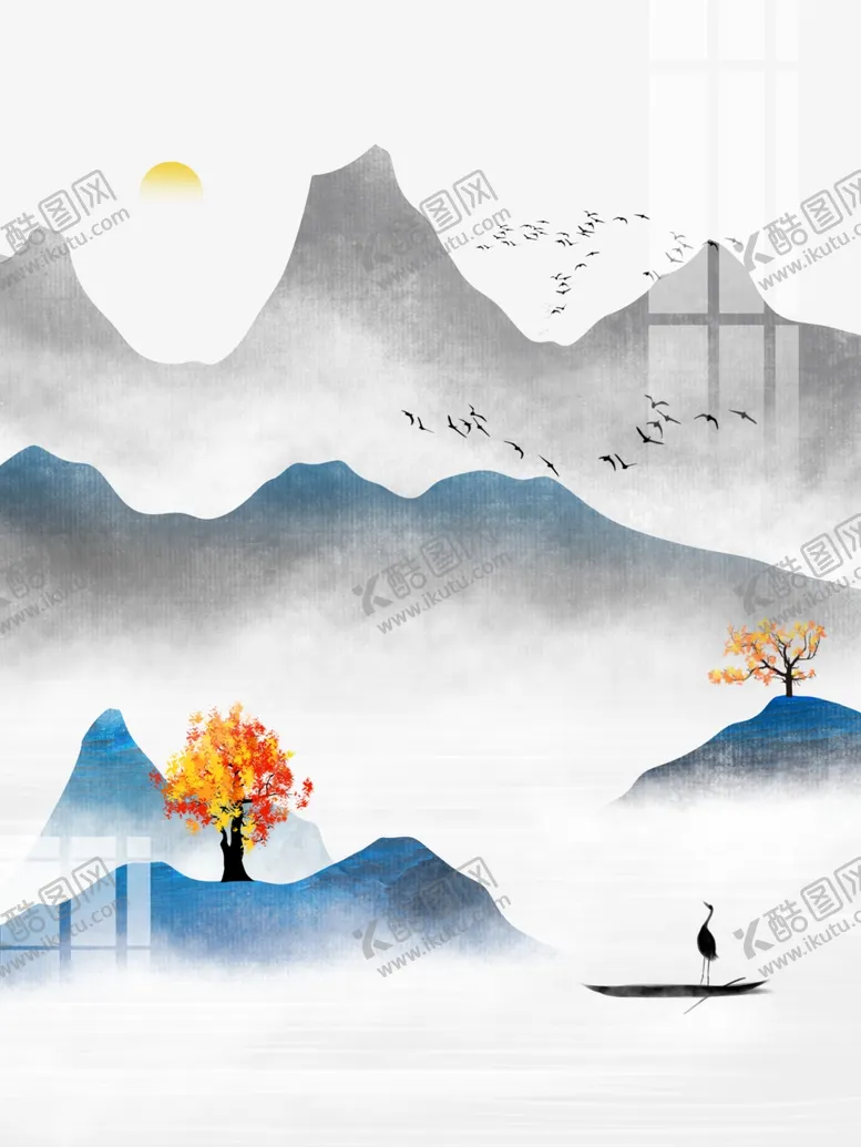 编号：49869302130128152796【酷图网】源文件下载-中式山水画