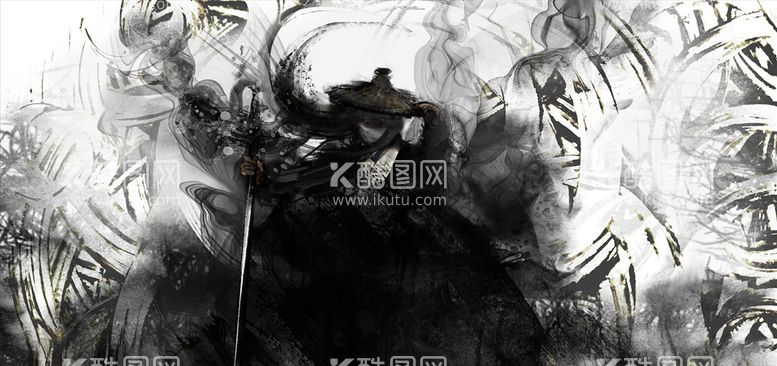 编号：20805903100210473299【酷图网】源文件下载-武侠水墨人物