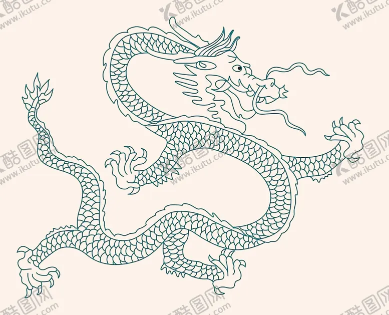 编号：58834101202352579239【酷图网】源文件下载-龙线稿