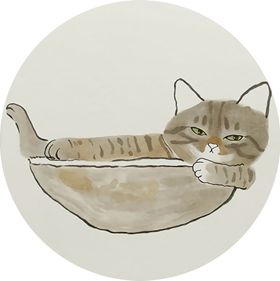 水彩猫艺术挂画装饰画