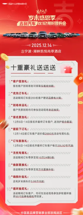 汽车新年政策长图海报