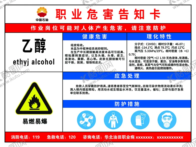 编号：36502809152357508241【酷图网】源文件下载-采油厂乙醇职业危害告知展板海报油田标识牌安全风险公示