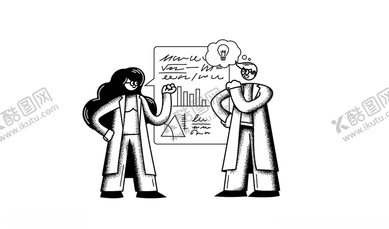 编号：39739404140044594191【酷图网】源文件下载-线性人物插画