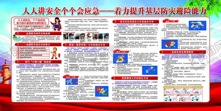 编号：45686202092348016165【酷图网】源文件下载-防灾减灾宣传展板
