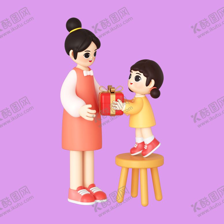 编号：15739009252222567439【酷图网】源文件下载-3D亲子人物