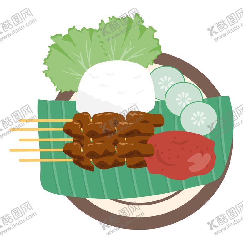 编号：80354910120302386502【酷图网】源文件下载-卡通串烧烧烤插画