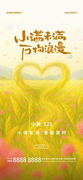 小满521节气宣传海报