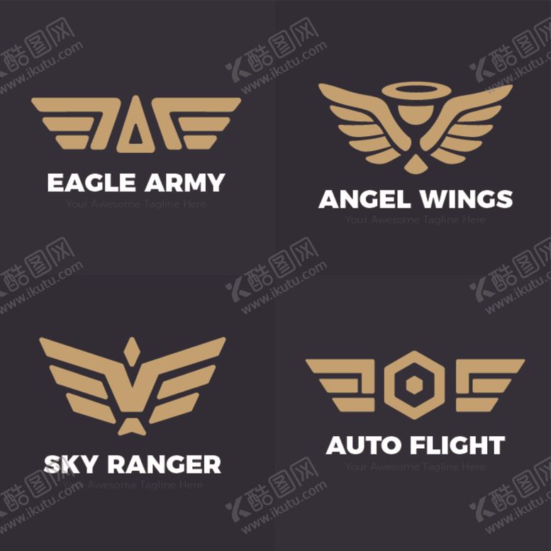 编号：95066810152119409025【酷图网】源文件下载-翅膀logo