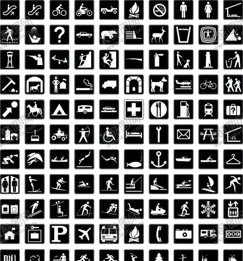 编号：95143110211510245266【酷图网】源文件下载-生活常用指示图形图标