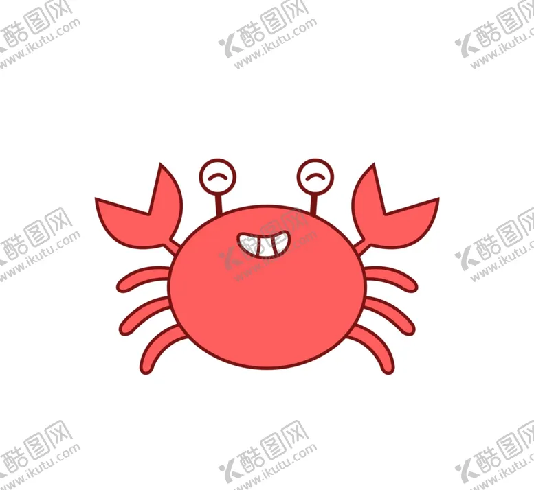 编号：40707502212228455847【酷图网】源文件下载-卡通螃蟹插画