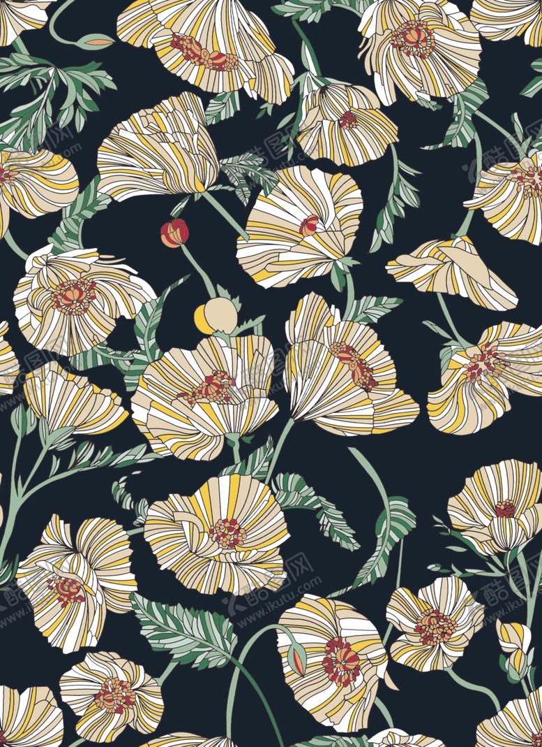 编号：37968509250706346424【酷图网】源文件下载-线条花手绘花矢量花撇丝花