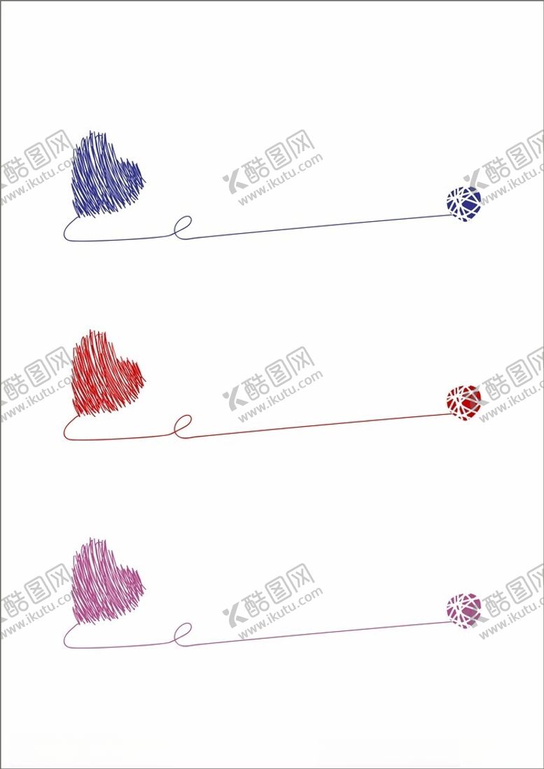 编号：96260112182151091254【酷图网】源文件下载-手绘爱心线团分割线