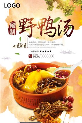 野鸭汤美食宣传海报