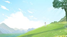 小清新简约创意海报图片手绘二次元人物插画动漫壁纸