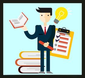 手绘商务人物办公办公士