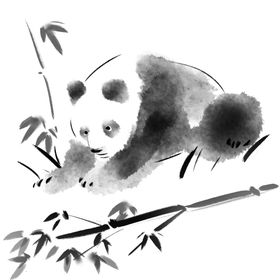 水墨素材毛笔画素材墨迹素材点中国