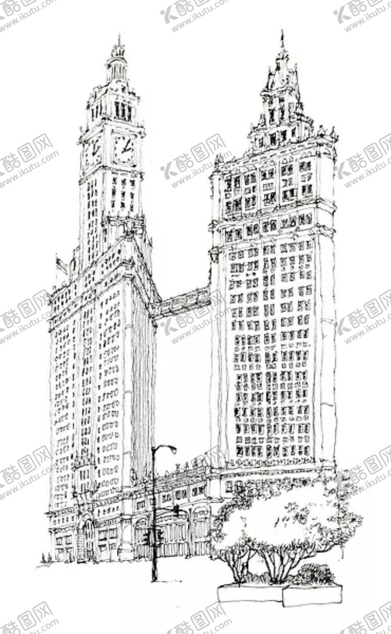 编号：16073010042309488079【酷图网】源文件下载-水彩建筑插画